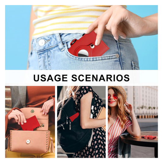 Women Wallet for Airtag, Small Pretty Wallet with Mirror for Women,Pop Up Wallet Compatible with Airtag, Tri-fold Genuine Leather Wallet Women with Mirror