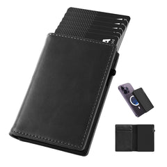 Aluminum Alloy Wallet With Genuine Leather Cover