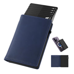 Aluminum Alloy Wallet With Genuine Leather Cover