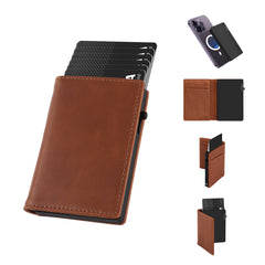 Aluminum Alloy Wallet With Genuine Leather Cover