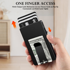 Clip Wallet Pop Up Slide With Money clip,All Aluminum Rfid Slim Card Holder