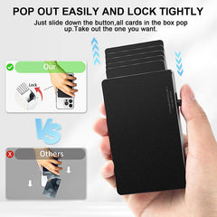 TOYFID All-Aluminum Pop Up Slide Rfid Slim Basic Card Holder Wallet