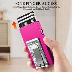 Clip Wallet Pop Up Slide With Money clip,All Aluminum Rfid Slim Card Holder