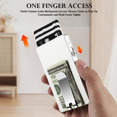 Clip Wallet Pop Up Slide With Money clip,All Aluminum Rfid Slim Card Holder